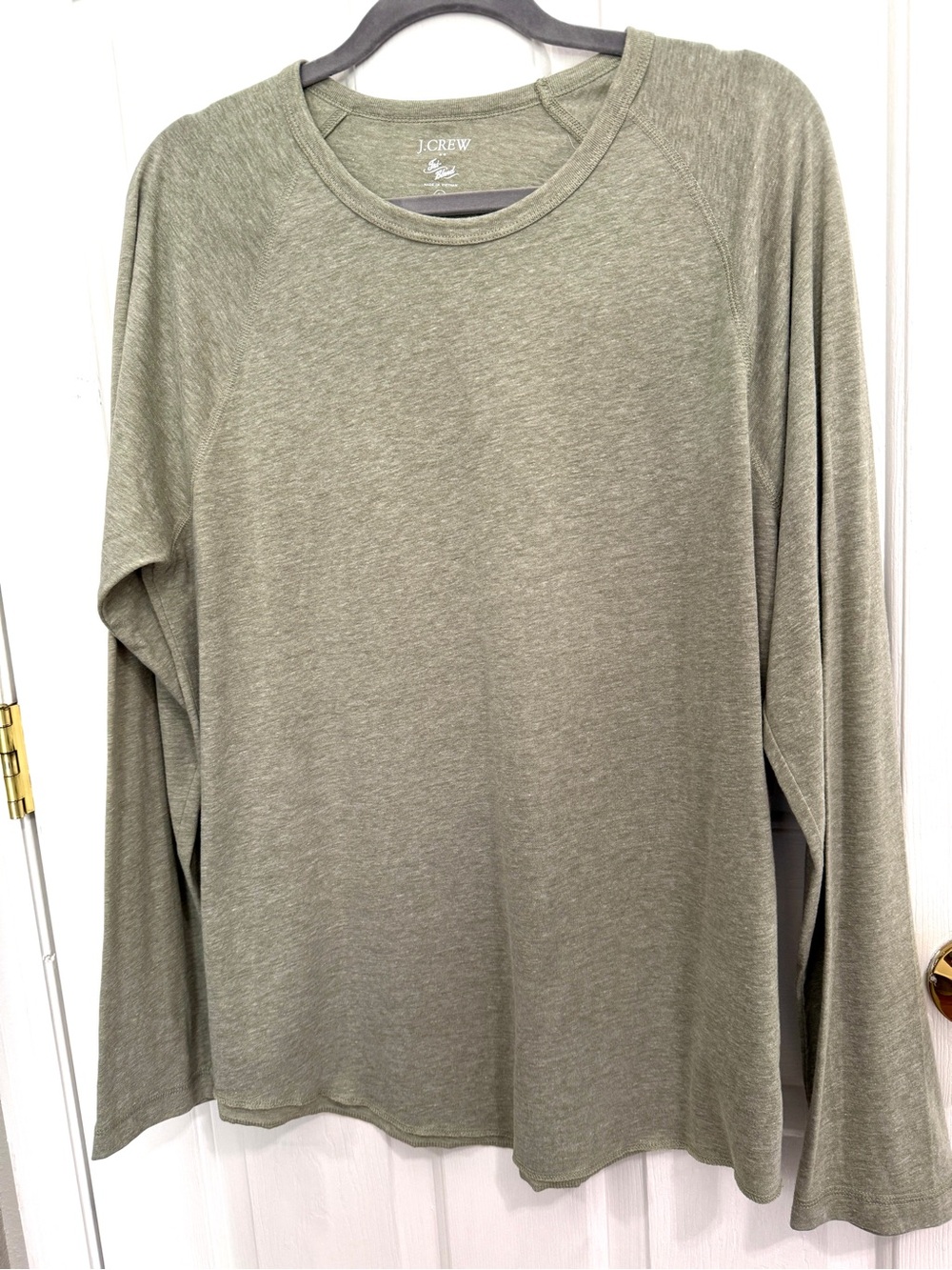 J. Crew Heathered Olive Long Sleeve Tee